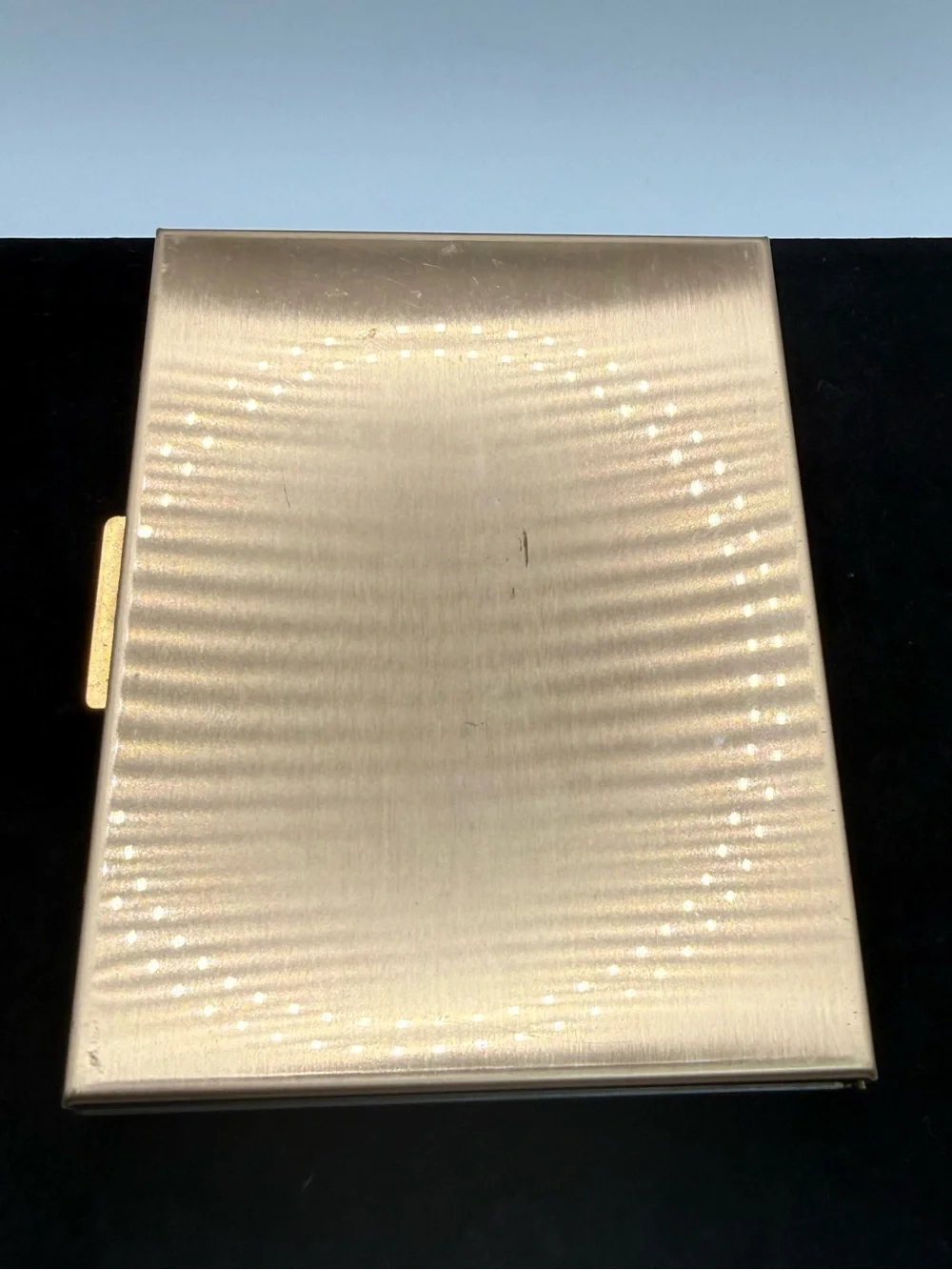 Vintage Harwood Gold Tone Accordion Pocket Photo Album Holder Mid Century
